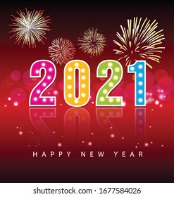 Happy New Year 2021 background template. Merry Christmas and Happy New Year holiday symbol template. Chinese new year, year of the ox