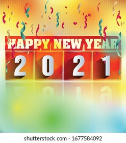 Happy New Year 2021 background template. Merry Christmas and Happy New Year holiday symbol template. Chinese new year, year of the ox