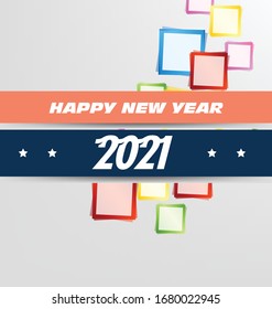 Happy New Year 2021 background template. Merry Christmas and Happy New Year holiday symbol template. Chinese new year, year of the ox