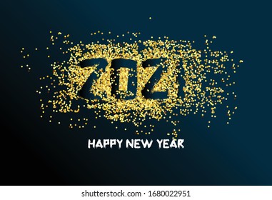 Happy New Year 2021 background template. Merry Christmas and Happy New Year holiday symbol template. Chinese new year, year of the ox