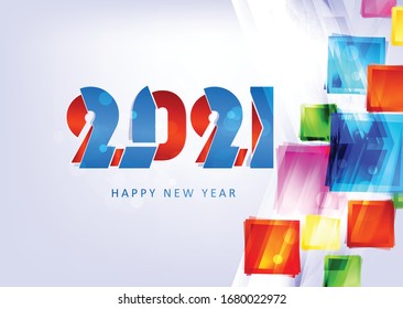 Happy New Year 2021 background template. Merry Christmas and Happy New Year holiday symbol template. Chinese new year, year of the ox
