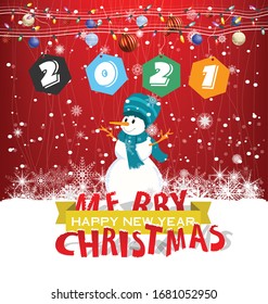 Happy New Year 2021 background template. Merry Christmas and Happy New Year holiday symbol template. Chinese new year, year of the ox