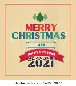 Happy New Year 2021 background template. Merry Christmas and Happy New Year holiday symbol template. Chinese new year, year of the ox