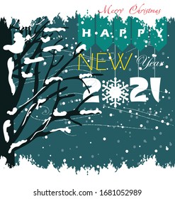 Happy New Year 2021 background template. Merry Christmas and Happy New Year holiday symbol template. Chinese new year, year of the ox