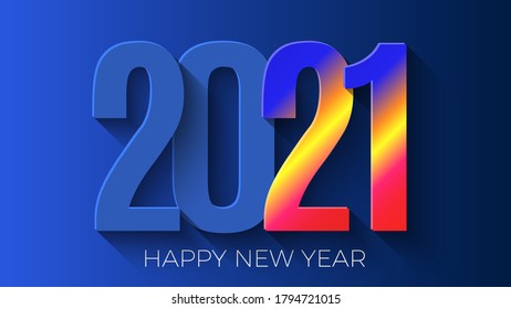 Happy New Year 2021 background. Greeting card design. Vector illustration.