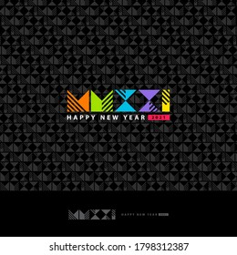 happy new year 2021 background design with creative and trendy concept