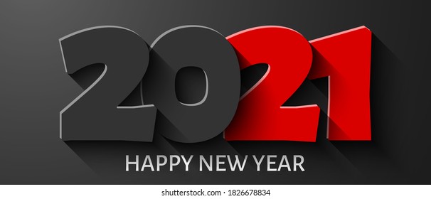 Happy New Year 2021 background. Greeting card design. Vector illustration.