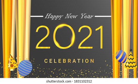 Happy new year 2021 background, vector illustration