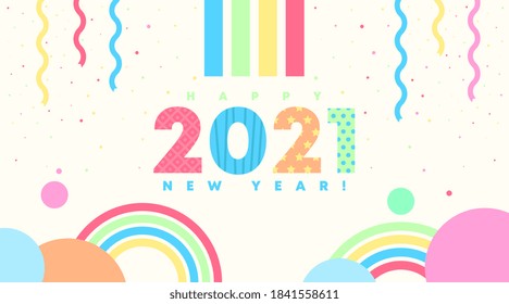 Happy new year 2021 background vector illustration