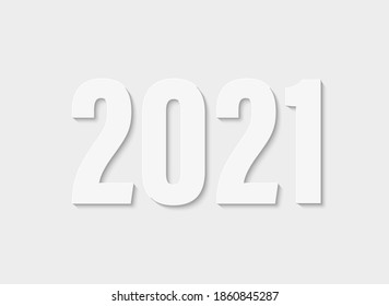 Alles Gute zum Neujahr 2021. Grußkarte 2021 Fonts Flyer Ansicht von oben Banner. Feiertagsschnitt-Symbol für Broschüren