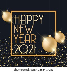 Happy New Year 2021 - New Year background. Vector illustration