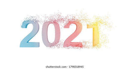  Happy New Year 2021 .Banner or greeting card for Merry Christmas and happy new year.Vector illustration.