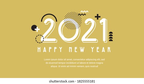 Happy New Year- 2021 . banner for New Year. social media promotional content. Vector illustration