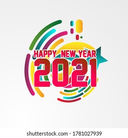 happy new year 2021, beautiful greeting card background or banner with star theme. vector illustration
