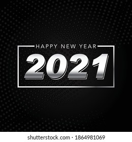 Feliz Año Nuevo 2021 Banner de Black Square