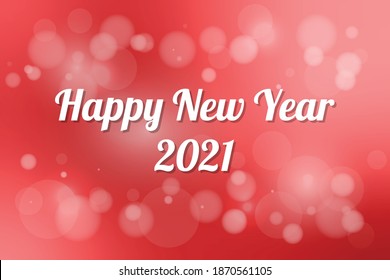 Happy New Year 2021 With Bokeh Light Abstract Background. Vector