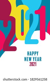 Happy New Year 2021 Business Greeting Card,  illustration concept for creating background, greeting card, website, mobile website banner, party invitation card, social media banner, marketing material