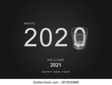 happy new year 2021 and bye bye 2020 design