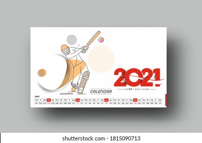 Happy new year 2021 Calendar - New Year Holiday design elements for holiday cards, calendar banner poster for decorations, Vector Illustration Background.
