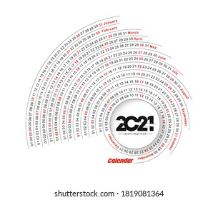 Happy new year 2021 Calendar - New Year Holiday design elements for holiday cards, calendar banner poster for decorations, Vector Illustration Background.