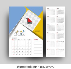 Happy new year 2021 Calendar - New Year Holiday design elements for holiday cards, calendar flyer banner poster for decorations, Vector Illustration Background.