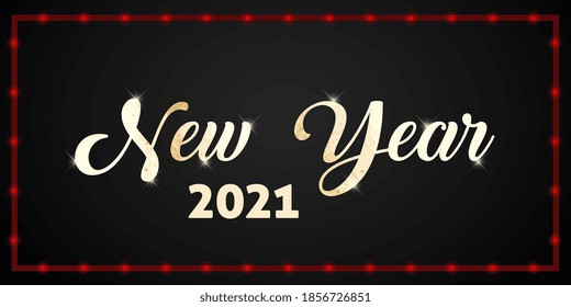 Happy New Year 2021 card eps. New Year Lettering