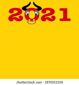 Happy New Year 2021 card.  Design template Celebration typography poster, banner or greeting card for happy new year. Vector isolate flat  Creative Design Concept on yellow gold background.
