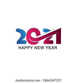 Happy New Year 2021 Celebration Design, Vector illustration template
