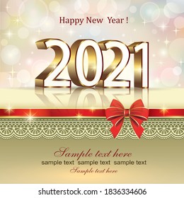 Happy New Year 2021. Christmas card. Holiday banner. Vector design template for holiday invitation cards, posters, banners, cards, printers