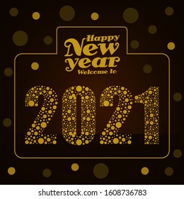 Happy new year 2021 with circle design