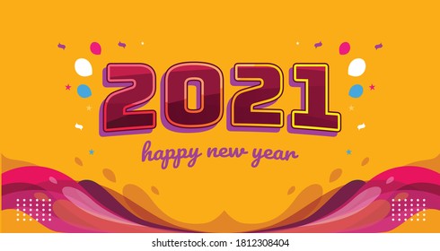 
Happy new year 2021 colorful background