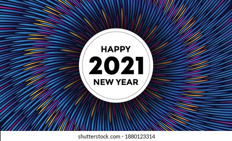  happy new year 2021 colorfull template background vector design