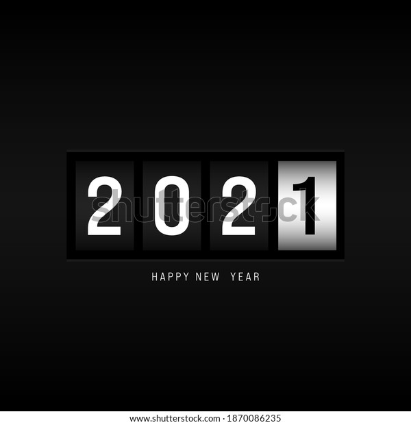 Happy new year 2021 concept background\
decorative with odometer number counter. Design element can be used\
for greeting card, postcard, backdrop, brochure, publication,\
banner, vector\
illustration