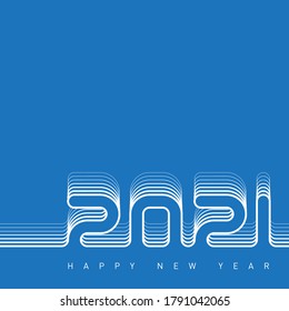 Happy new year 2021. Creative greeting card design template. Universal background.
