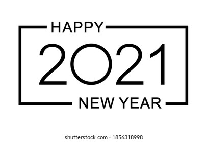 Happy new year 2021 design template. Isolated vector illustration on white background.