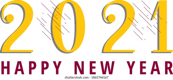 Happy New year 2021, Design logo Pattern, banner, poster, typography  