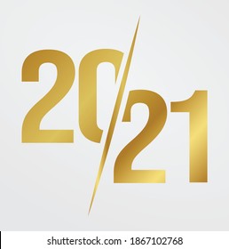 Happy New Year 2021 design luxury gold