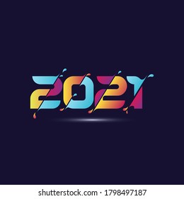 Happy new year 2021! Elegant colorful design. vector illustration template.