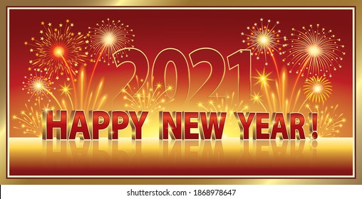 Happy New Year 2021. Festive banner, holiday background, 
 greeting card, 3d design. Vector illustration