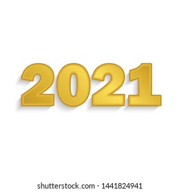 Happy new year 2021. gold text lettering 