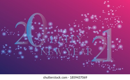 Feliz Año Nuevo 2021 con vector de fondo degradado