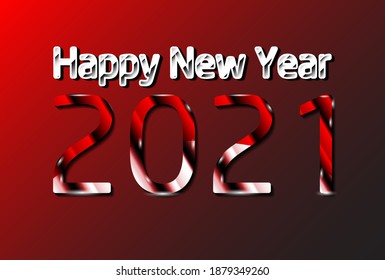 Feliz Año Nuevo 2021 Número de gradientes aislado de fondo futurista