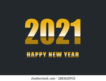 Feliz año nuevo 2021 con texto degradado, vector de stock