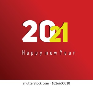Happy new year 2021 greeting card 