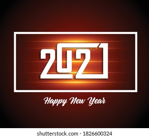 Happy new year 2021 greeting card 