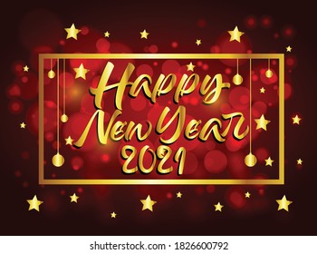 Happy new year 2021 greeting card 