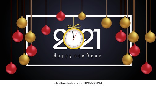Happy new year 2021 greeting card 