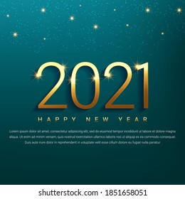 Happy New Year 2021 greeting card