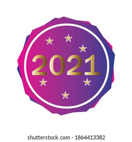 Happy New Year 2021 greeting card with wish text.