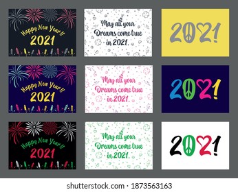 Happy New Year 2021 Greeting Cards
